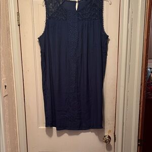 Zac & Rachel Navy Lace Detail Dress or Beach Cover Up